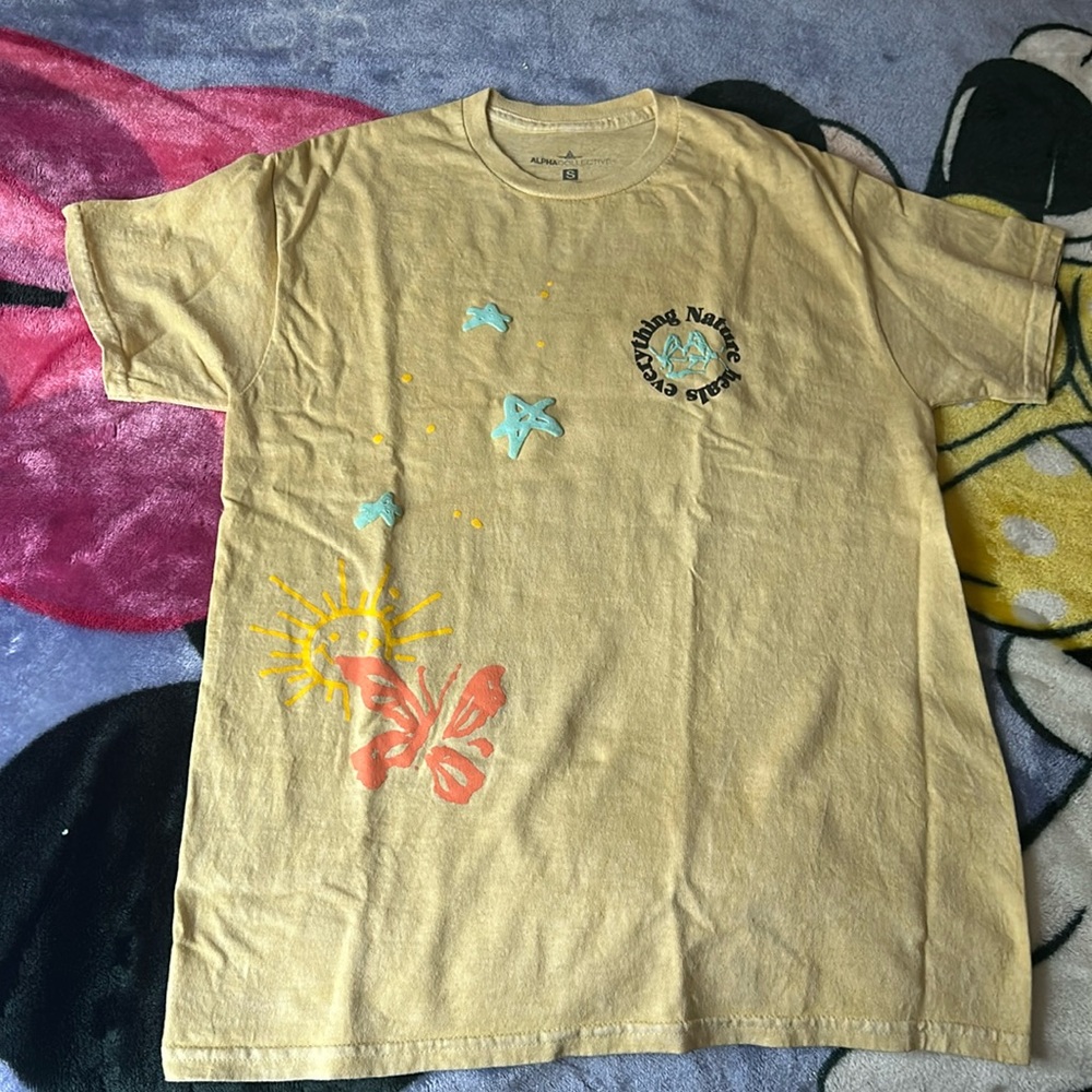 Alpha Collective tee only worn twice puff and screen printed